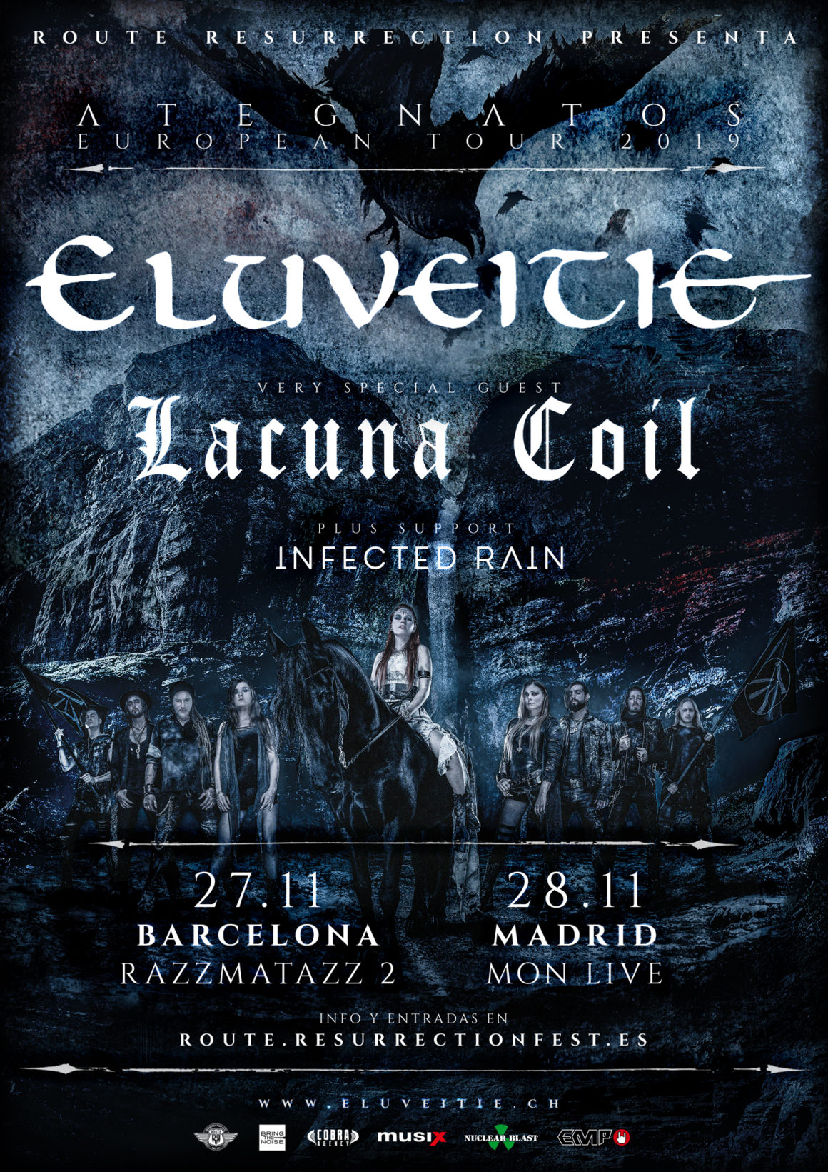 Nueva gira Route Resurrection: Eluveitie y Lacuna Coil