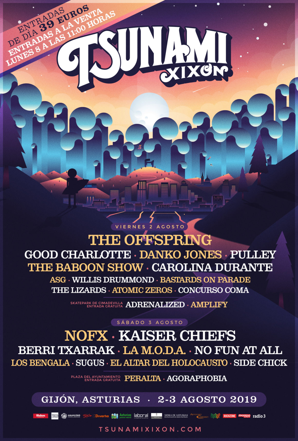 Cartel por días del Tsunami Xixón 2019
