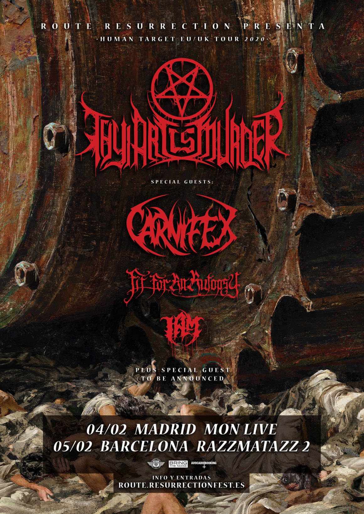 Nueva gira Route Resurrection: Thy Art Is Murder vuelve a España para presentar su nuevo disco «Human Target»