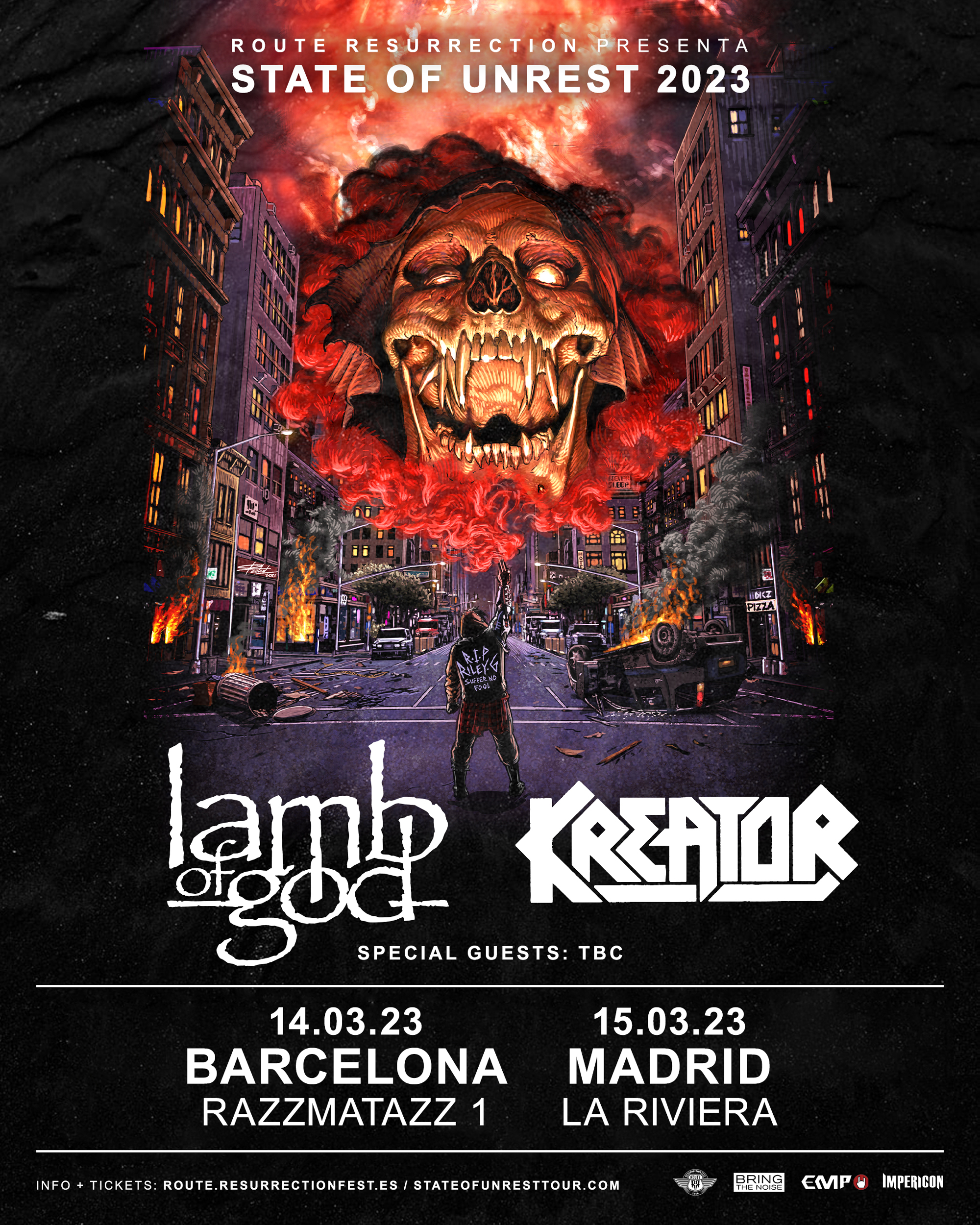 Route Resurrection 2023: Lamb of God y Kreator (Barcelona)