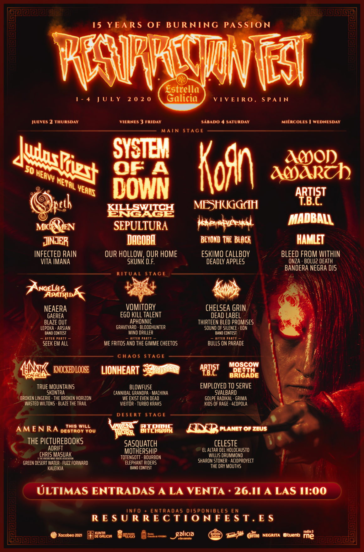 Nuevas bandas y cartel por días del Resurrection Fest Estrella Galicia 2020