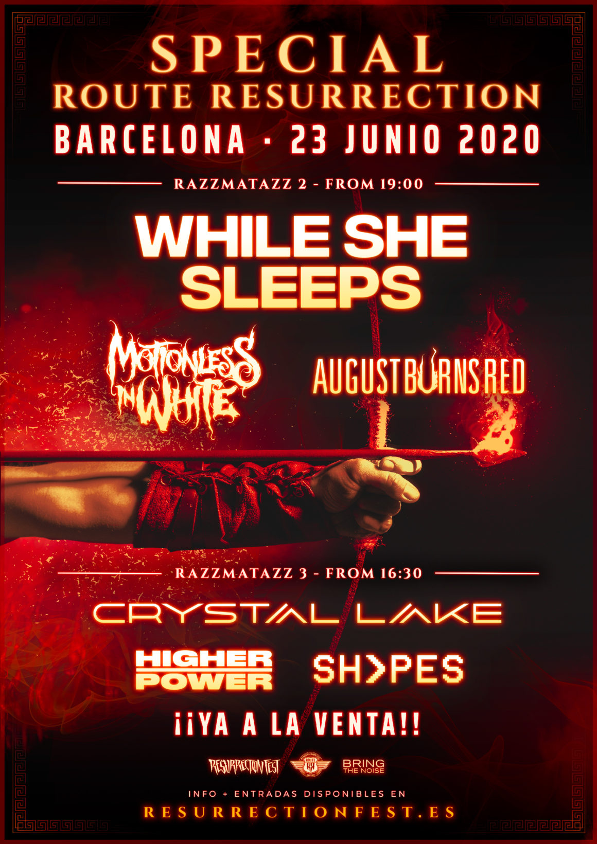 Nuevo Special Route Resurrection con While She Sleeps, Motionless In White, August Burns Red, Crystal Lake y muchos más