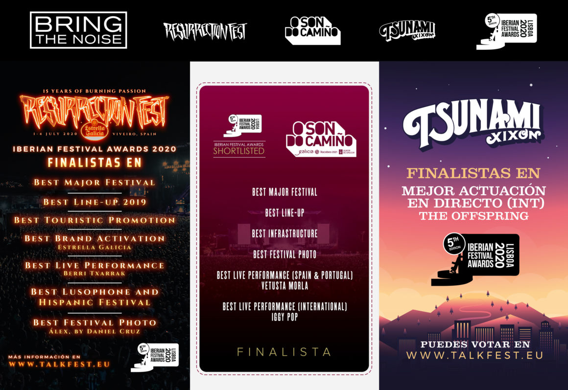 Resurrection Fest Estrella Galicia, O Son do Camiño y Tsunami Xixón, finalistas en los Iberian Festival Awards