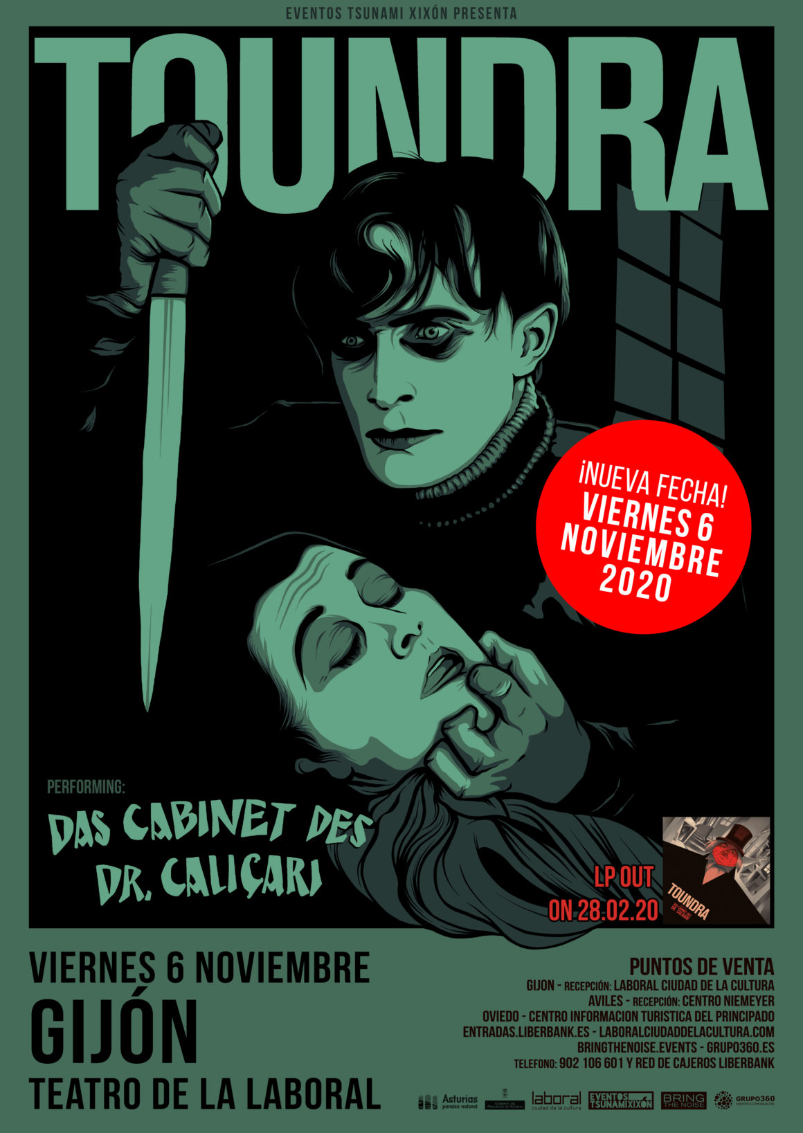 Nueva fecha para Toundra presentando «Das Cabinet Des Dr. Caligari» en Gijón: 6 de noviembre