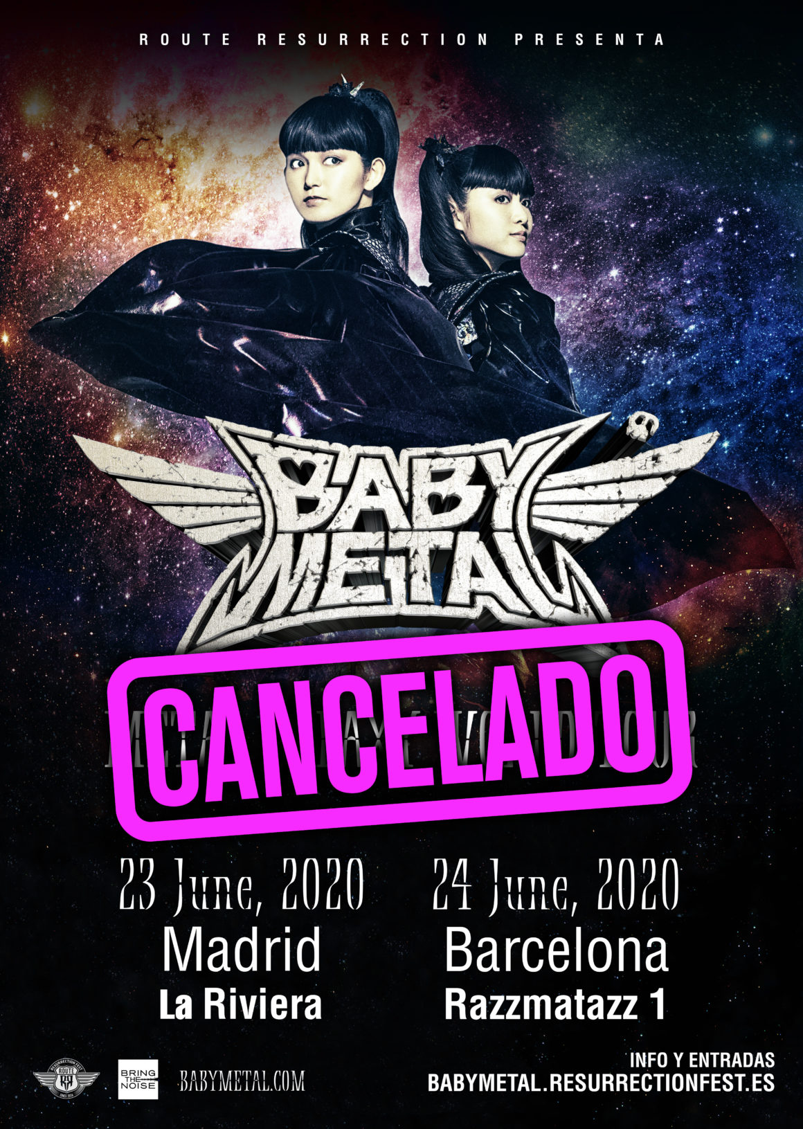 Cancelada la gira de Babymetal Cancelada la gira de Babymetal