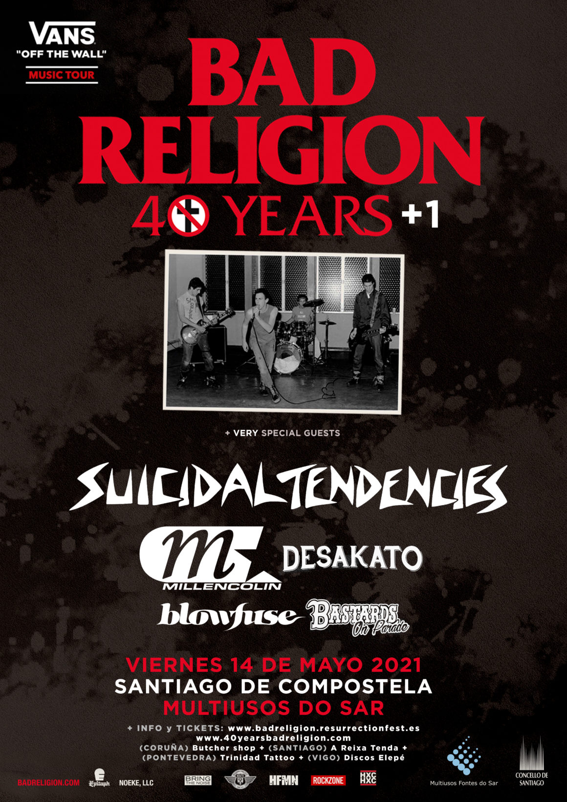 Nueva fecha para el concierto Route Resurrection de Bad Religion – 40 Years en Santiago de Compostela