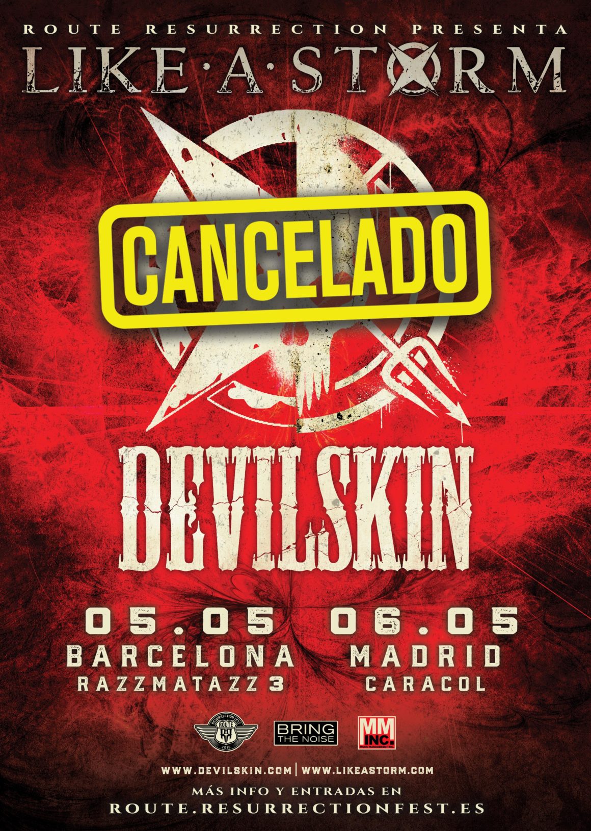 Cancelada la gira de Like a Storm
