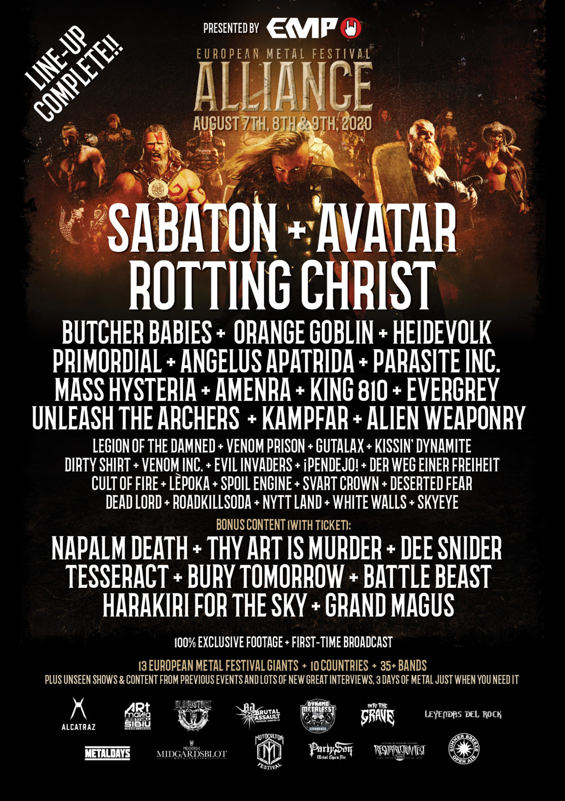 Cartel final de la European Metal Festival Alliance