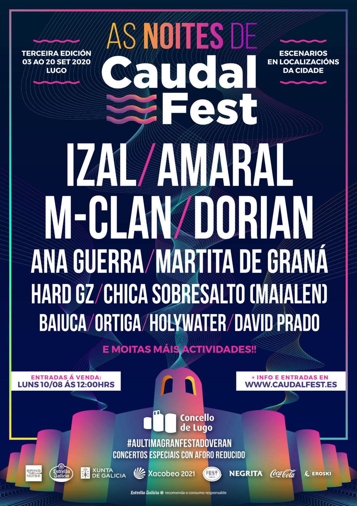 Presentamos As Noites de Caudal Fest: un ciclo de conciertos seguros y de aforo reducido en Lugo en septiembre