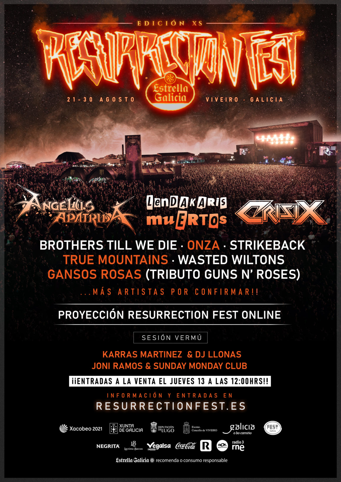 Se presenta el Resurrection Fest Estrella Galicia XS, un ciclo de conciertos seguros de aforo reducido en Viveiro