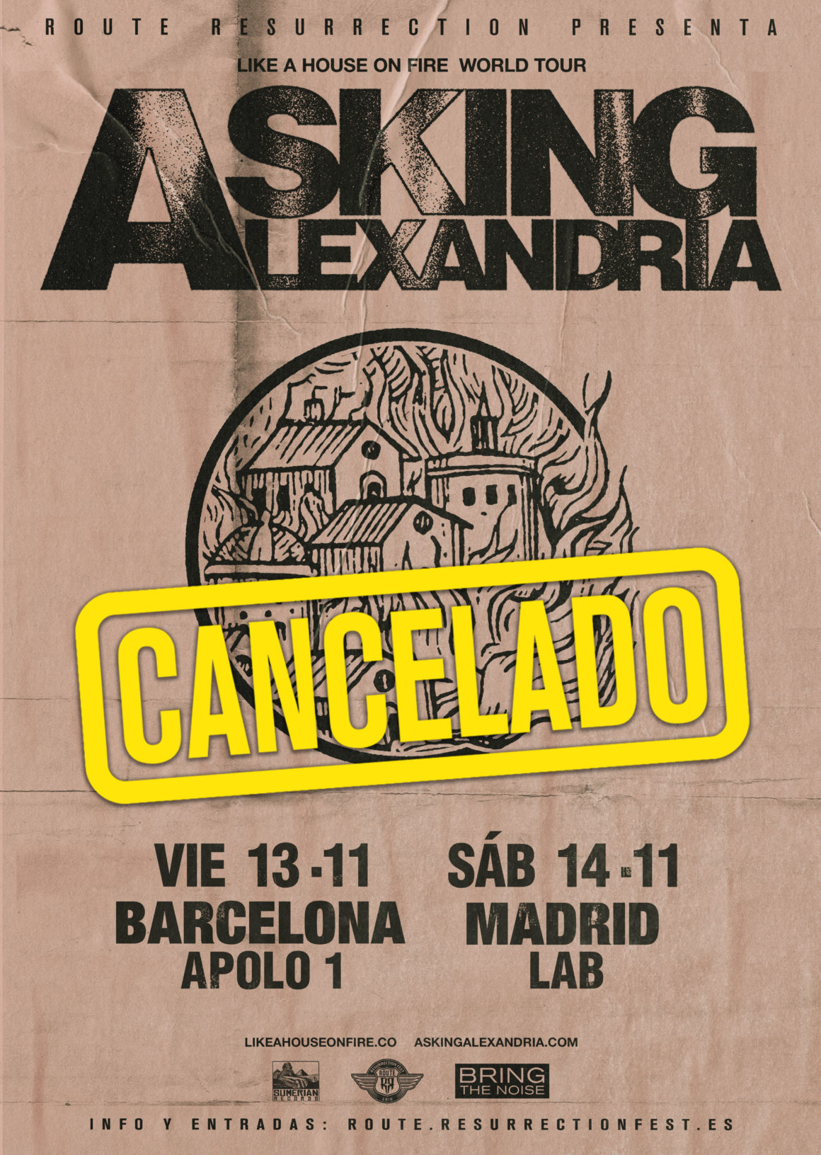 Cancelada la gira Route Resurrection de Asking Alexandria Cancelada la gira Route Resurrection de Asking Alexandria