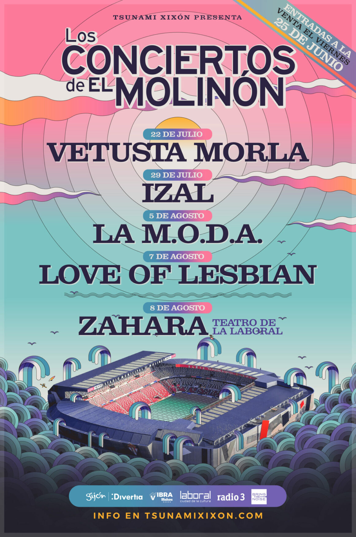 Tsunami Xixón presenta: Los conciertos de El Molinón y Tsunami Xixón Limited Session