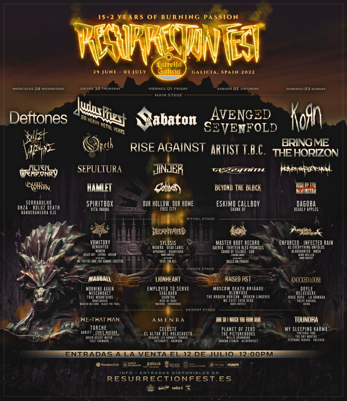 El Resurrection Fest Estrella Galicia 2022 presenta cartel y promete la edición más grande de su historia con 5 días de duración