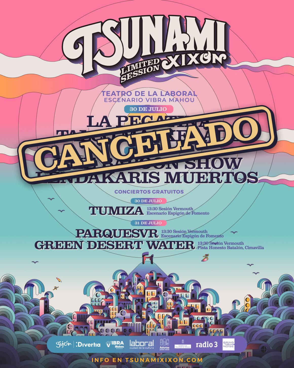 Cancelados los conciertos del Teatro de Laboral de este fin de semana del Tsunami Xixón Limited 2021