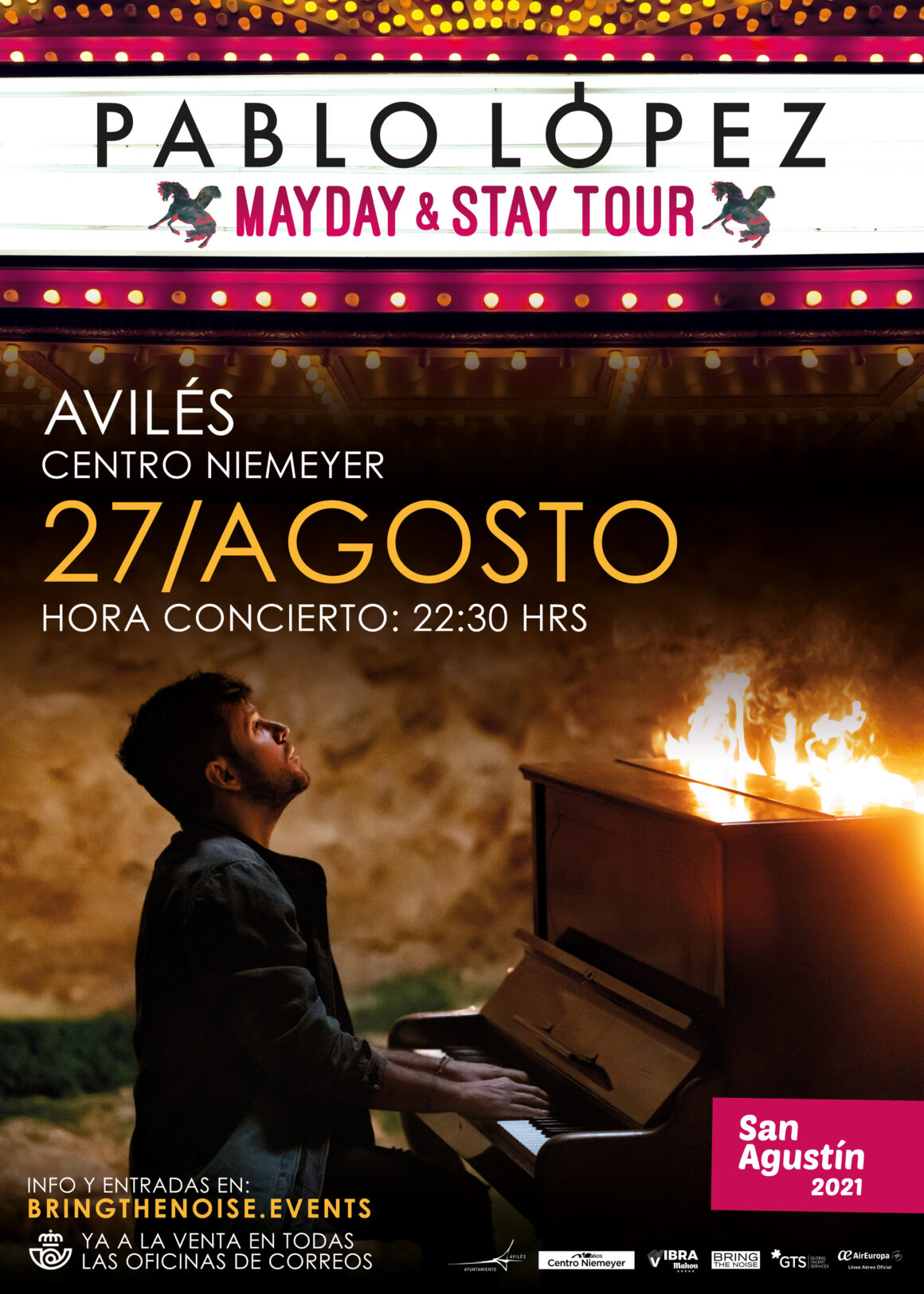 Pablo López actuará el 27 de agosto de este año en Avilés en el Centro Niemeyer