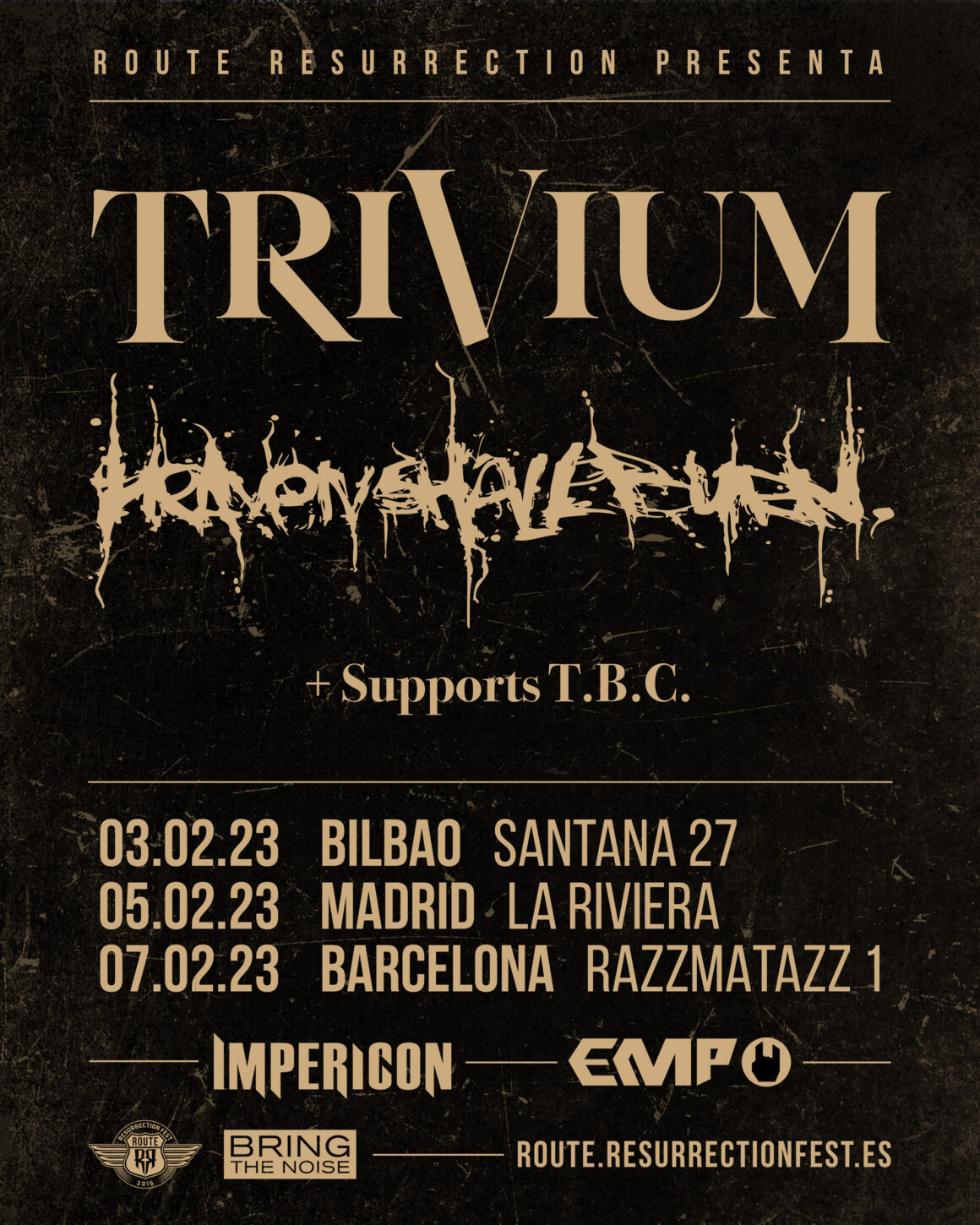 Nuevas fechas para la gira Route Resurrection de Trivium y Heaven Shall Burn