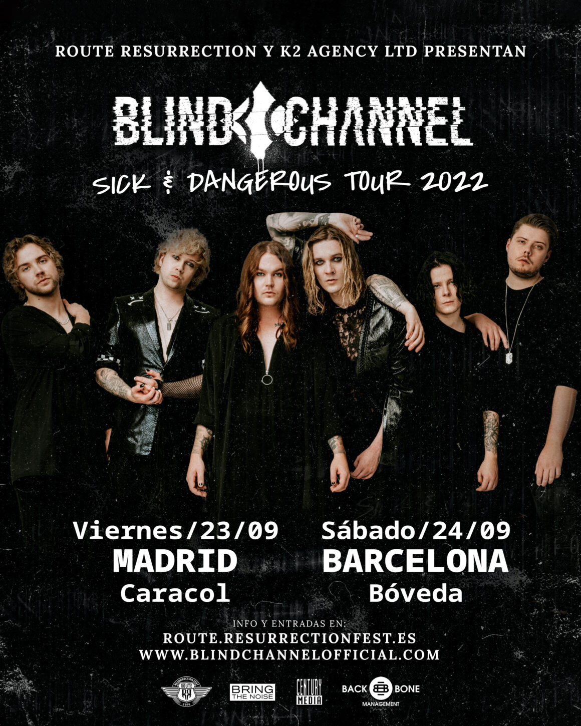 Nueva gira Route Resurrection: los finlandeses Blind Channel visitarán España por primera vez