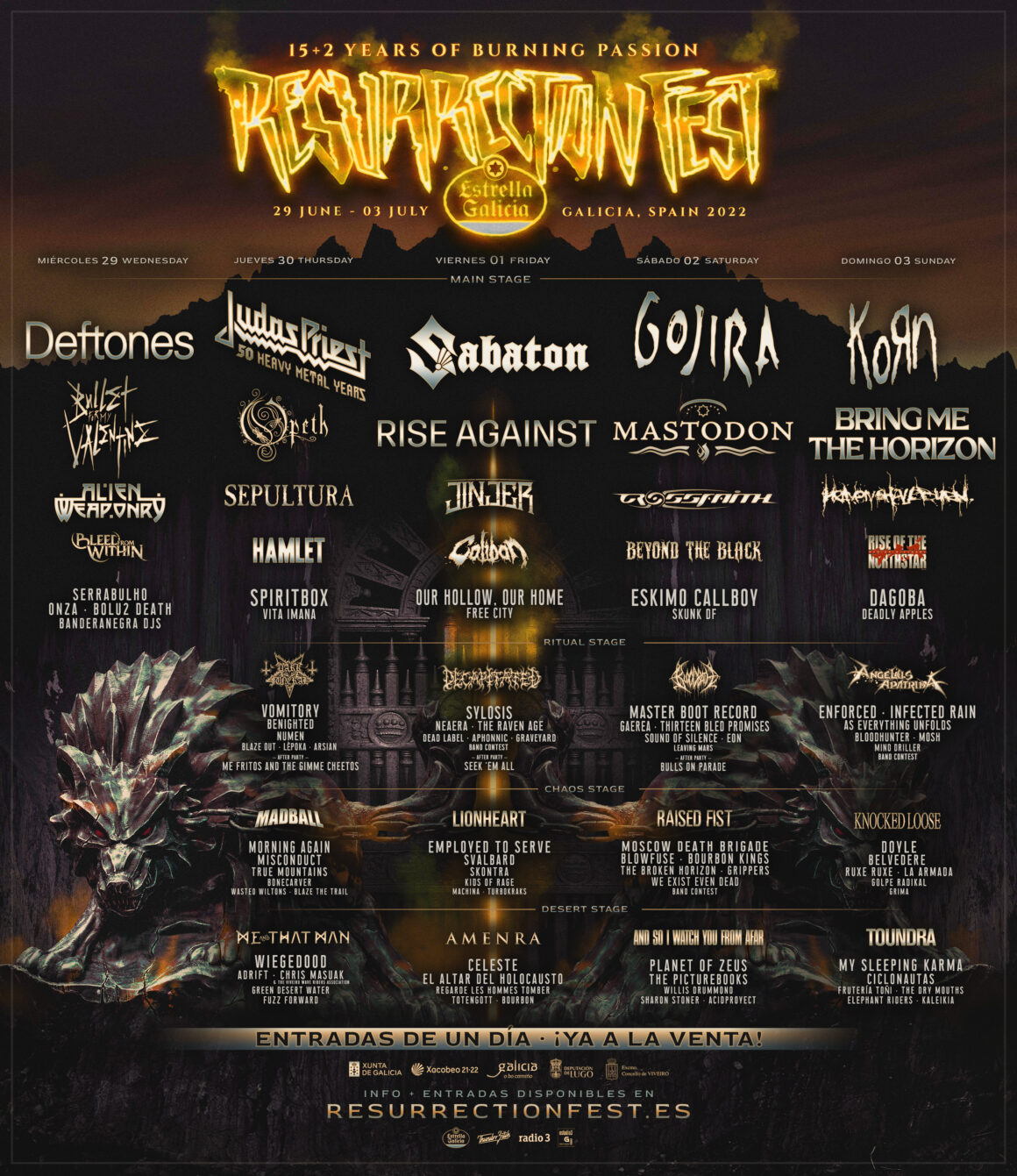 ¡Gojira será cabeza de cartel del Resurrection Fest Estrella Galicia 2022!