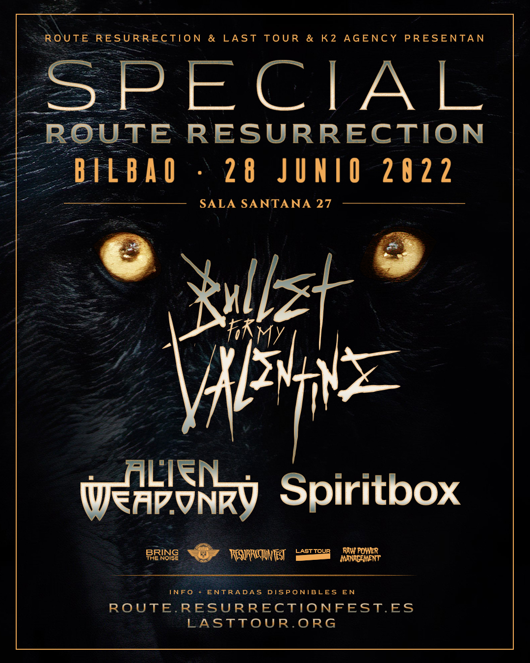 Special Route Resurrection: Bullet For My Valentine + Alien Weaponry + Spiritbox (Bilbao, 2022)