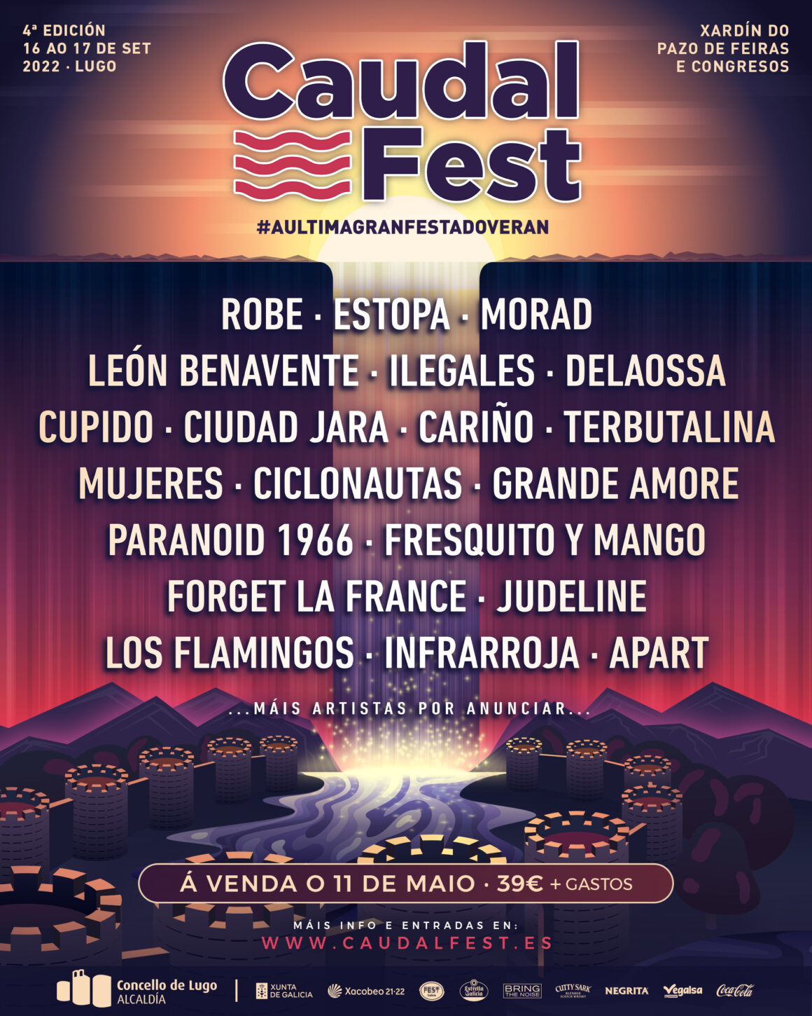 CAUDAL FEST 2022 TENDRÁ A ROBE, ESTOPA Y MORAD ENTRE SUS CABEZAS DE CARTEL