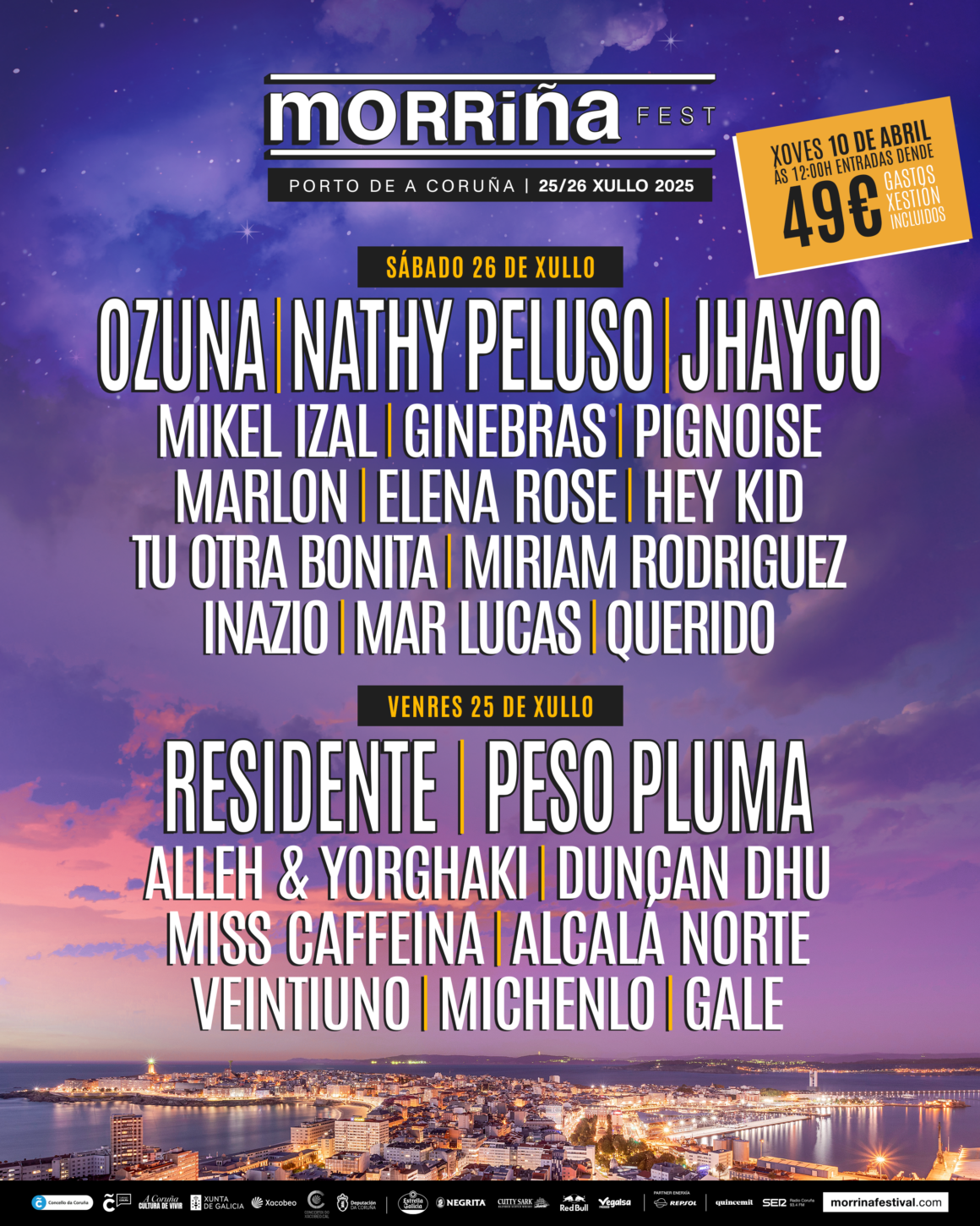 Morriña Festival presenta su cartel por días y lanzará la venta de entradas diarias este jueves