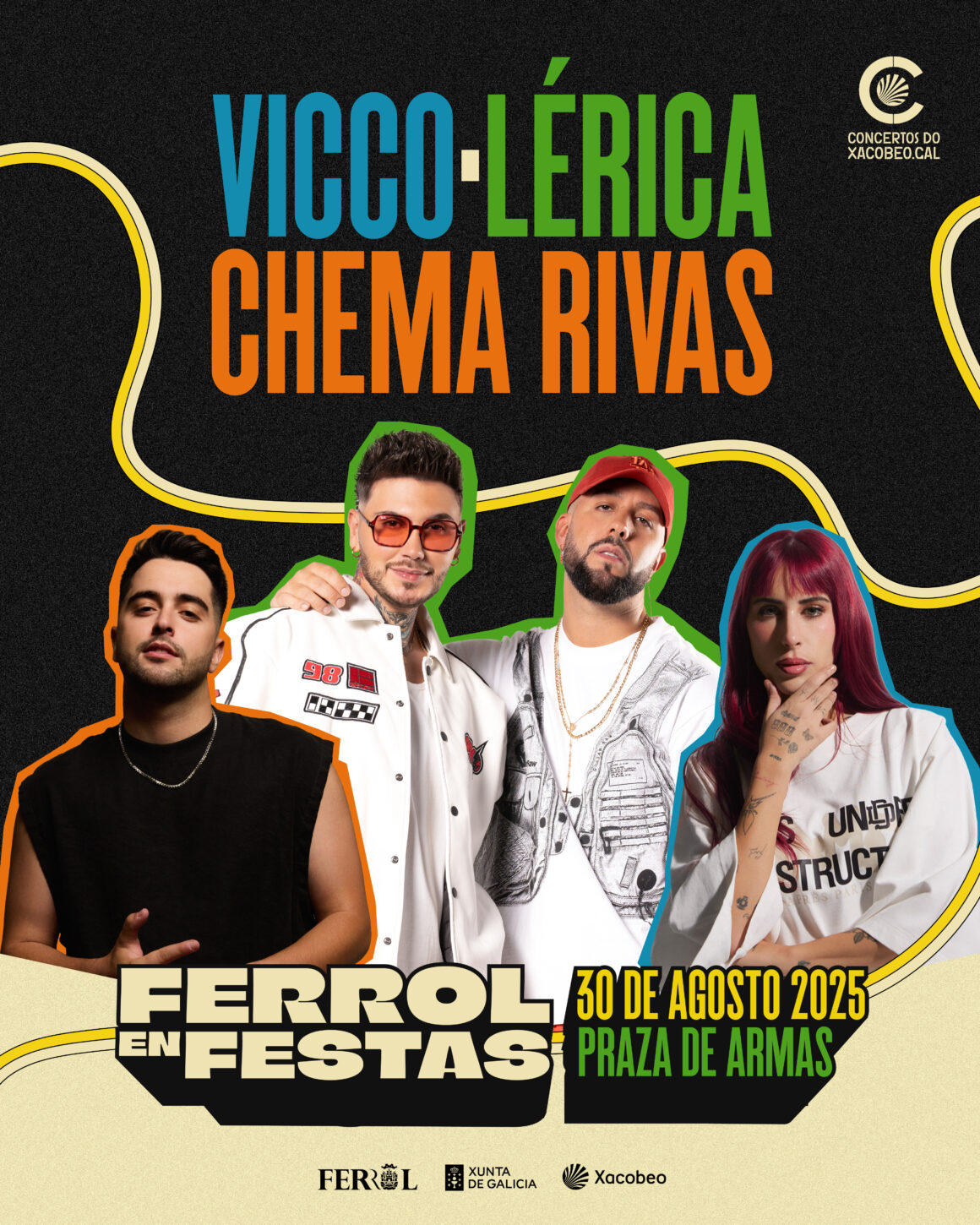 Concierto especial de Lérica, Vicco y Chema Rivas en las fiestas de Ferrol